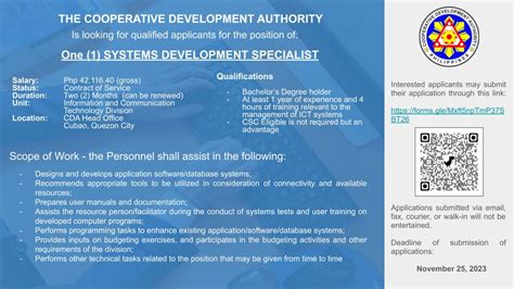 Job Vacancies at DAR Region VIII. .